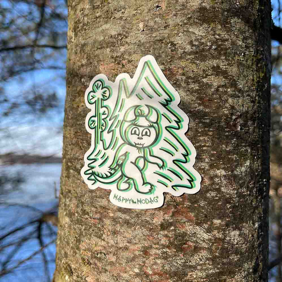 Happy Squatch Forest Sticker