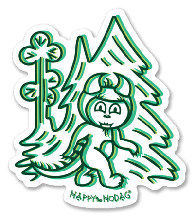 Happy Squatch Forest Sticker