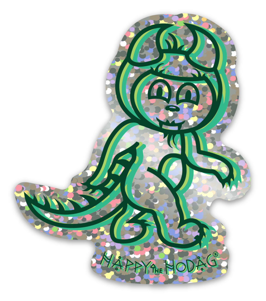 Happy Hodag Squatch Glitter Sticker